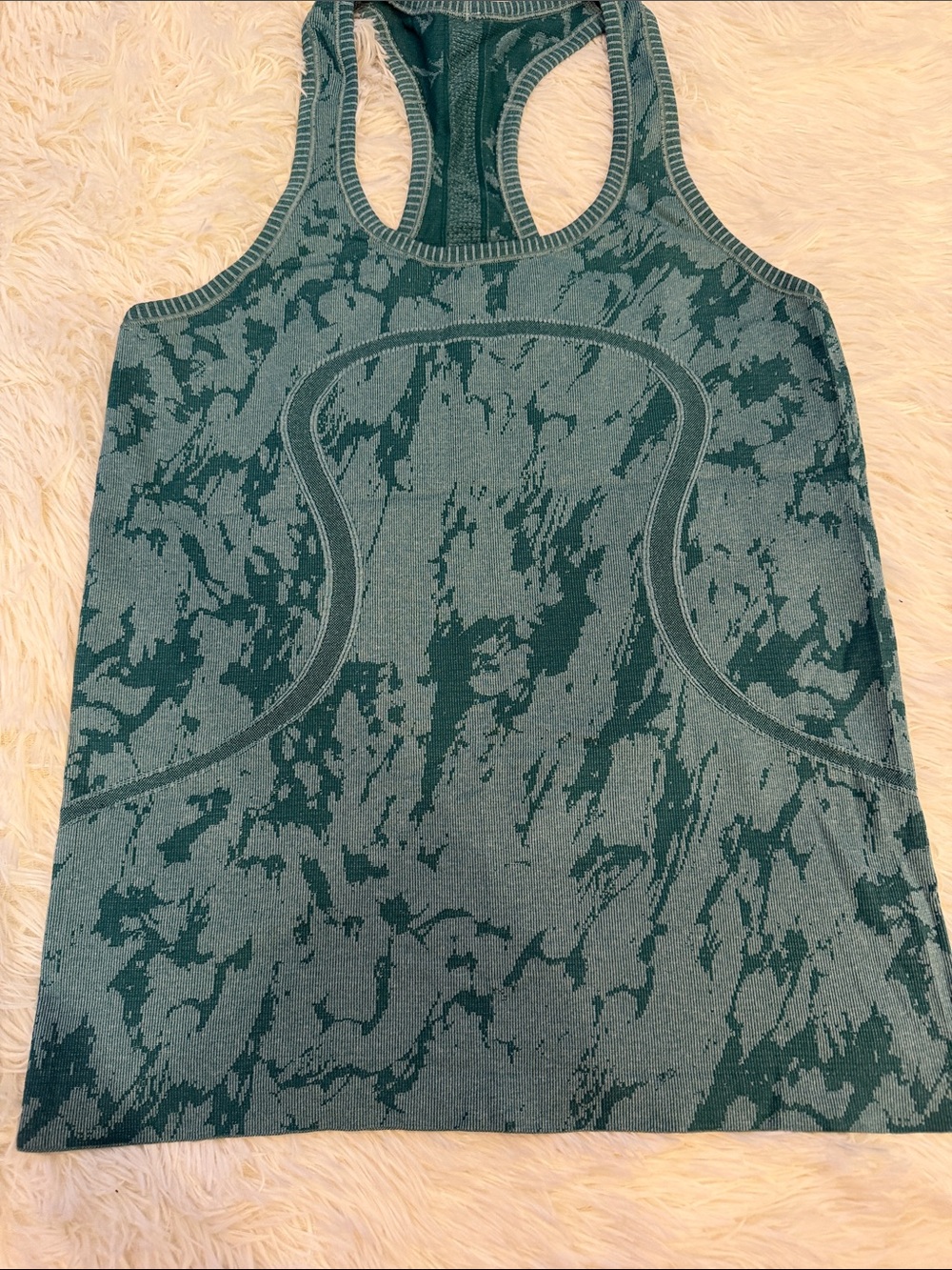 lululemon athletica Teal Marble-Print Racerback Tank